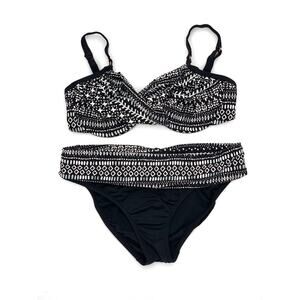 SWIM SYSTEMS Castle Rock Bikini Swimsuit Black White M?